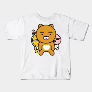 KakaoTalk Friends Muzi, Apeach & Ryan Trio Kids T-Shirt